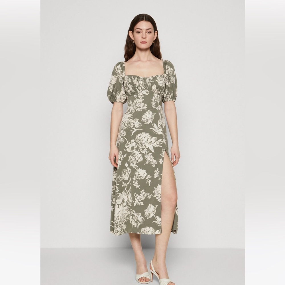 Abercrombie Floral Green Midi Dress